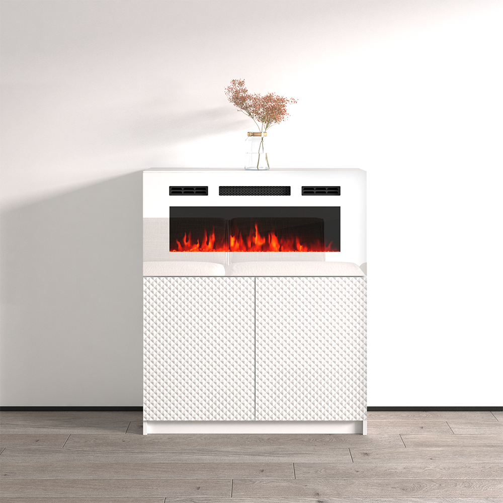 Carla 01 WH-EF Fireplace Sideboard