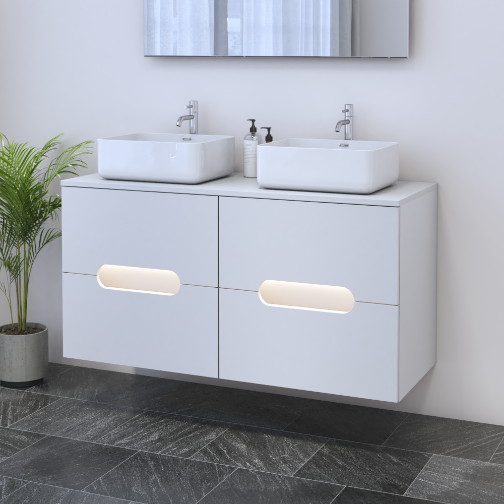 Estelle 4S 120 Double Sink Floating Bathroom Vanity