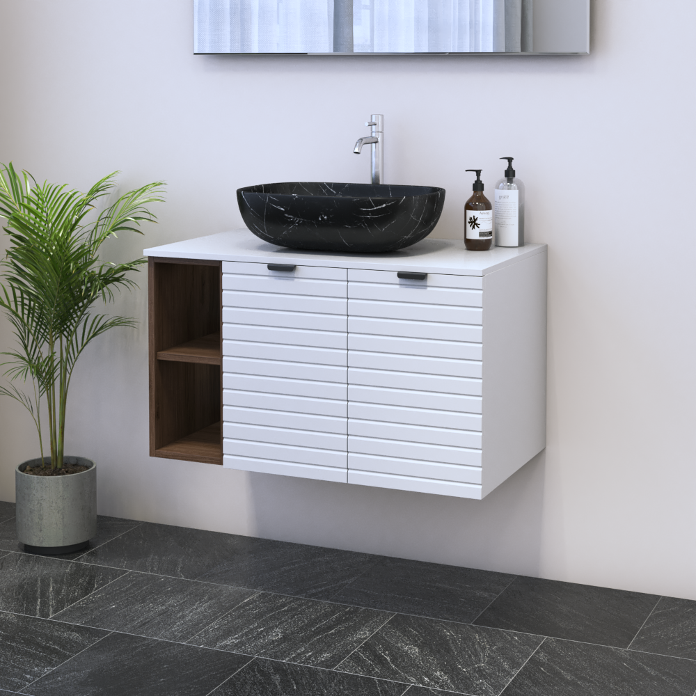 Capri 2D 60 Floating Bathroom Vanity with Shelf