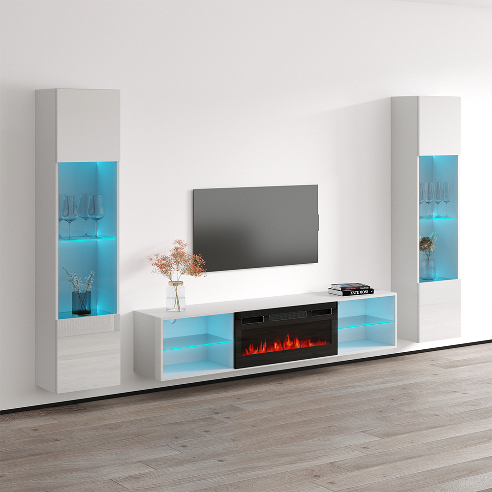 Lima BL-EF Floating Fireplace Entertainment Center