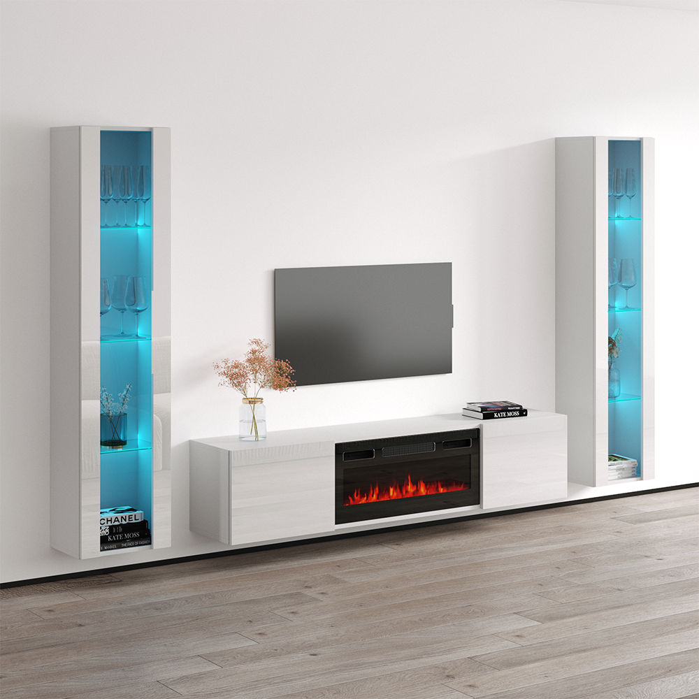 Cali BL-EF Floating Fireplace Entertainment Center