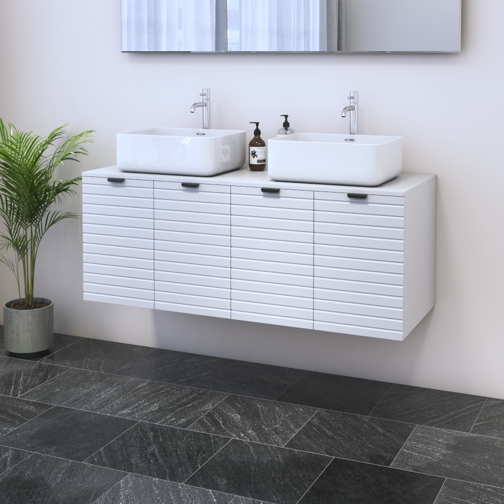 Capri 4D 120 Double Sink Floating Bathroom Vanity