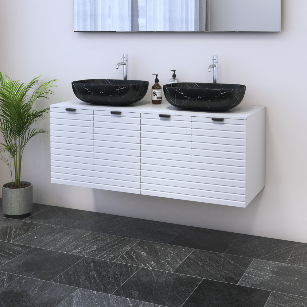 Capri 4D 120 Double Sink Floating Bathroom Vanity