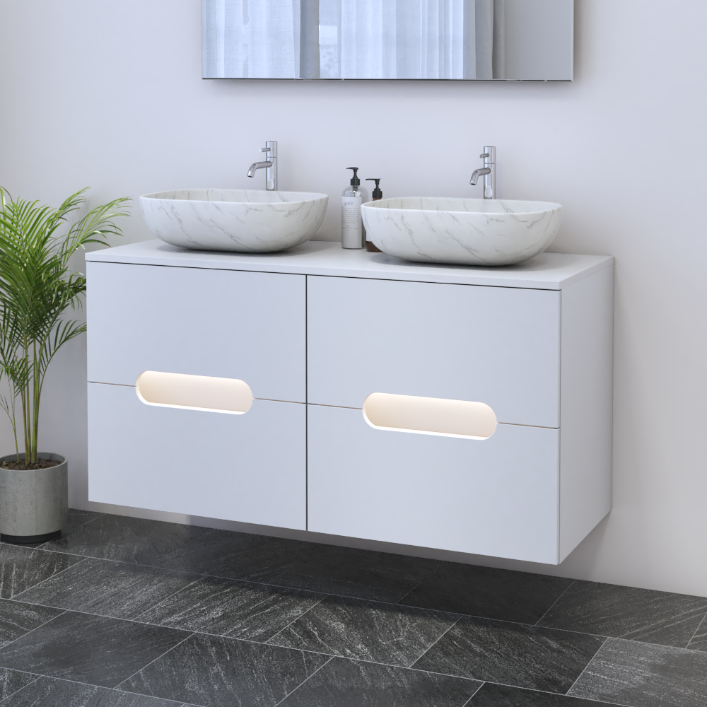 Estelle 4S 120 Double Sink Floating Bathroom Vanity