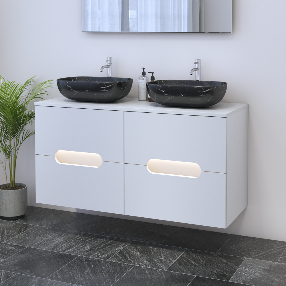 Estelle 4S 120 Double Sink Floating Bathroom Vanity