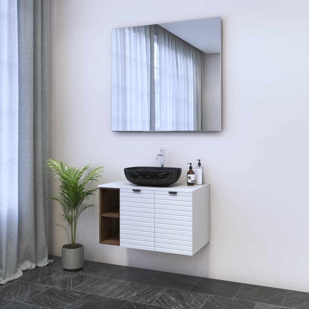 Capri 2D 60 Floating Bathroom Vanity with Shelf