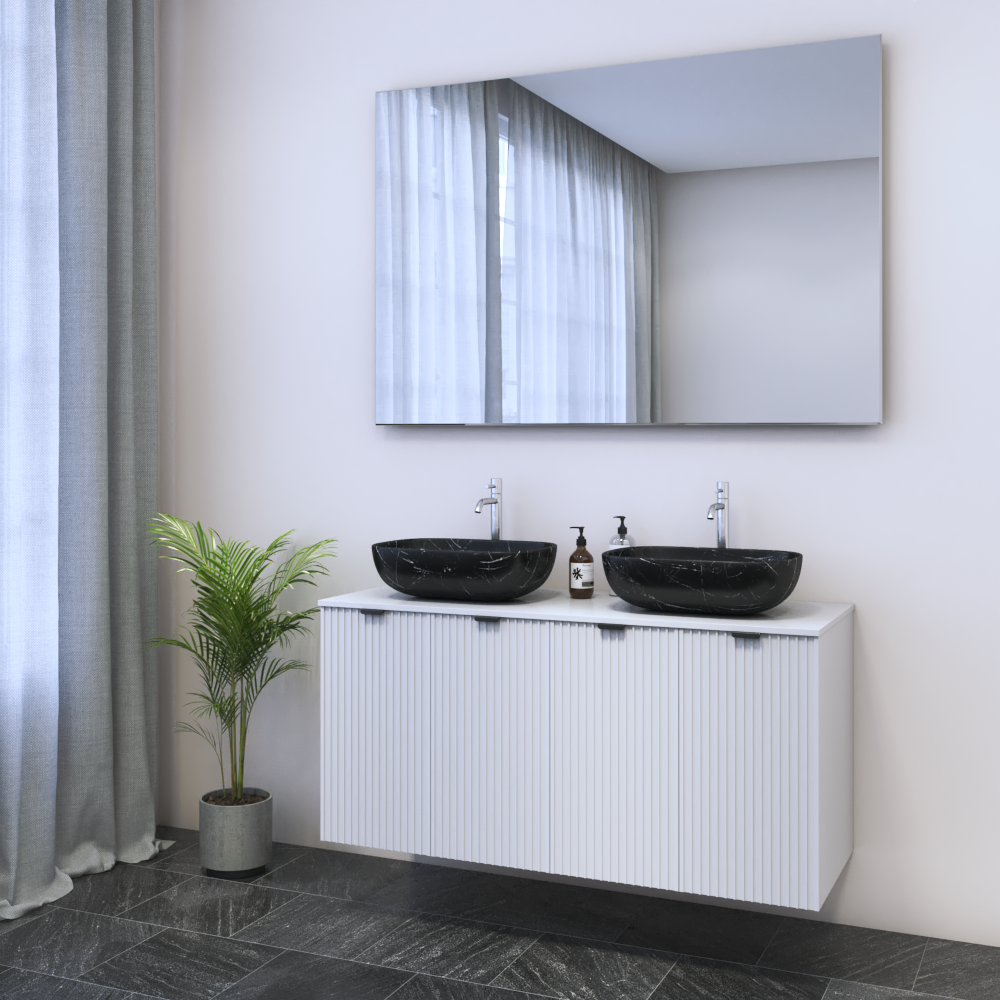 Nicole 4D 120 Double Sink Floating Bathroom Vanity