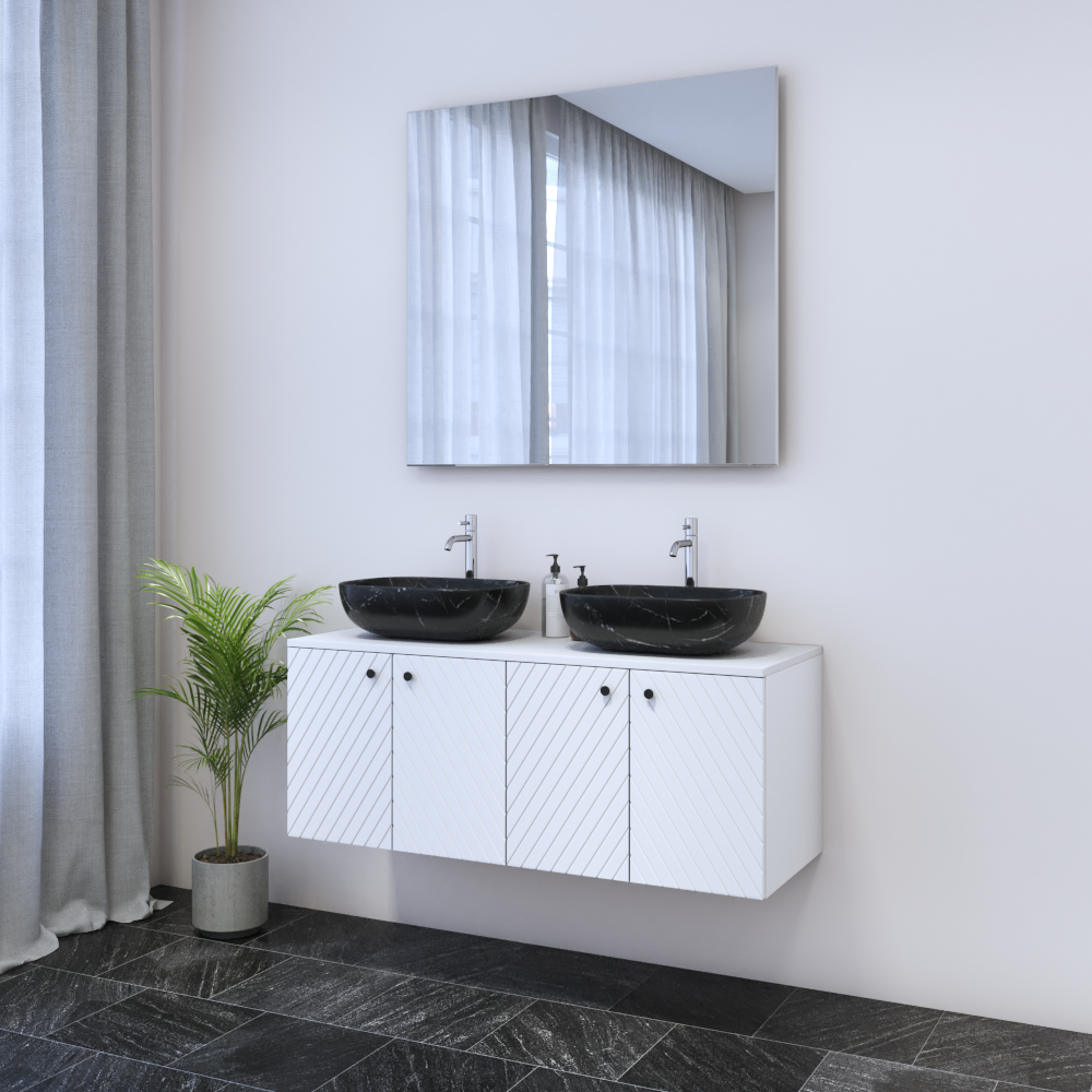 Avela 4D 120 Double Sink Floating Bathroom Vanity