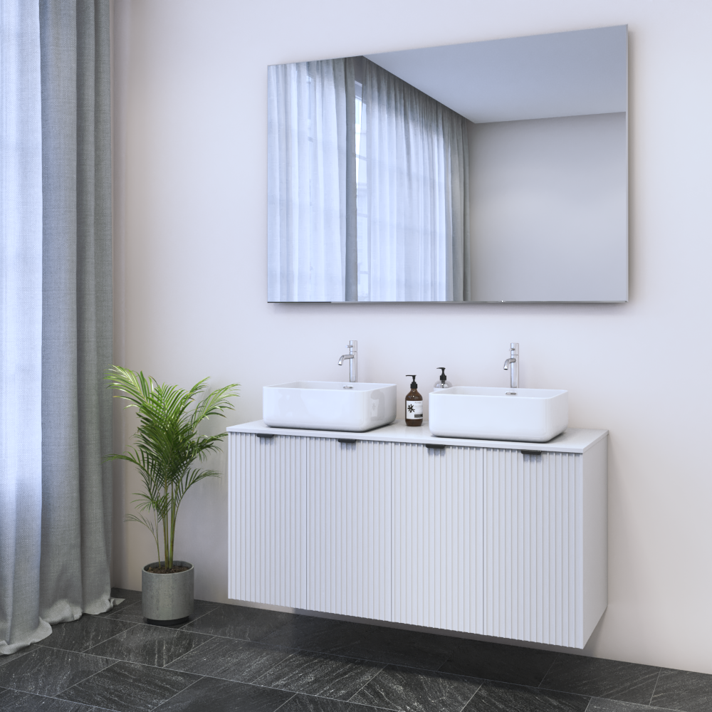 Nicole 4D 120 Double Sink Floating Bathroom Vanity