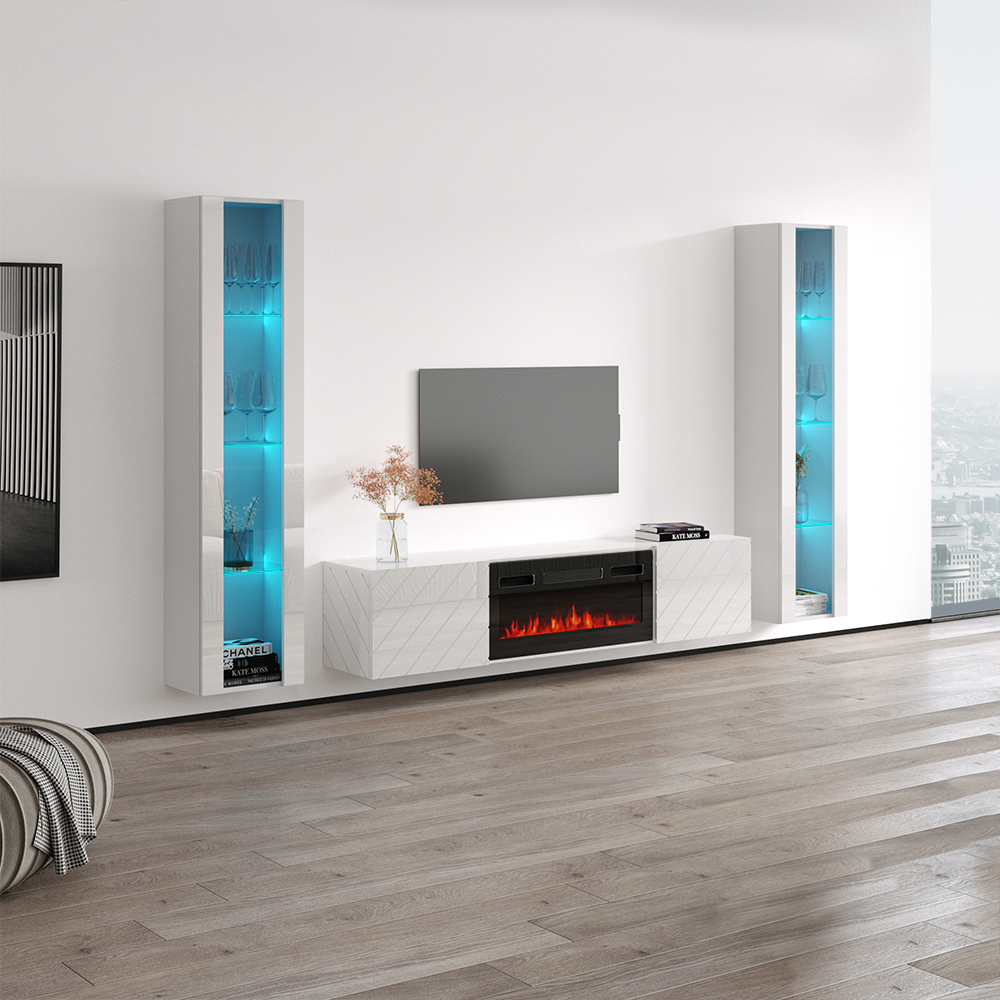 Luxe BL-EF Floating Fireplace Entertainment Center