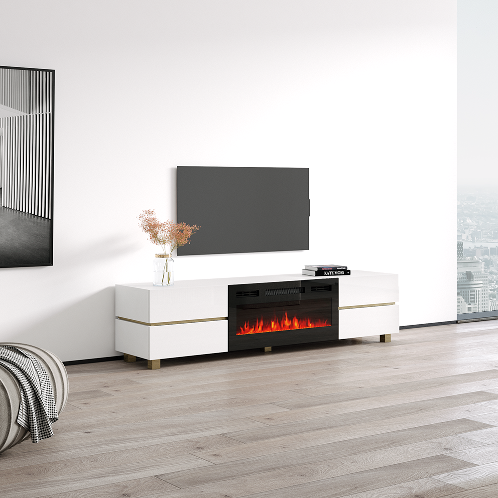 Bono 01 BL-EF Fireplace TV Stand