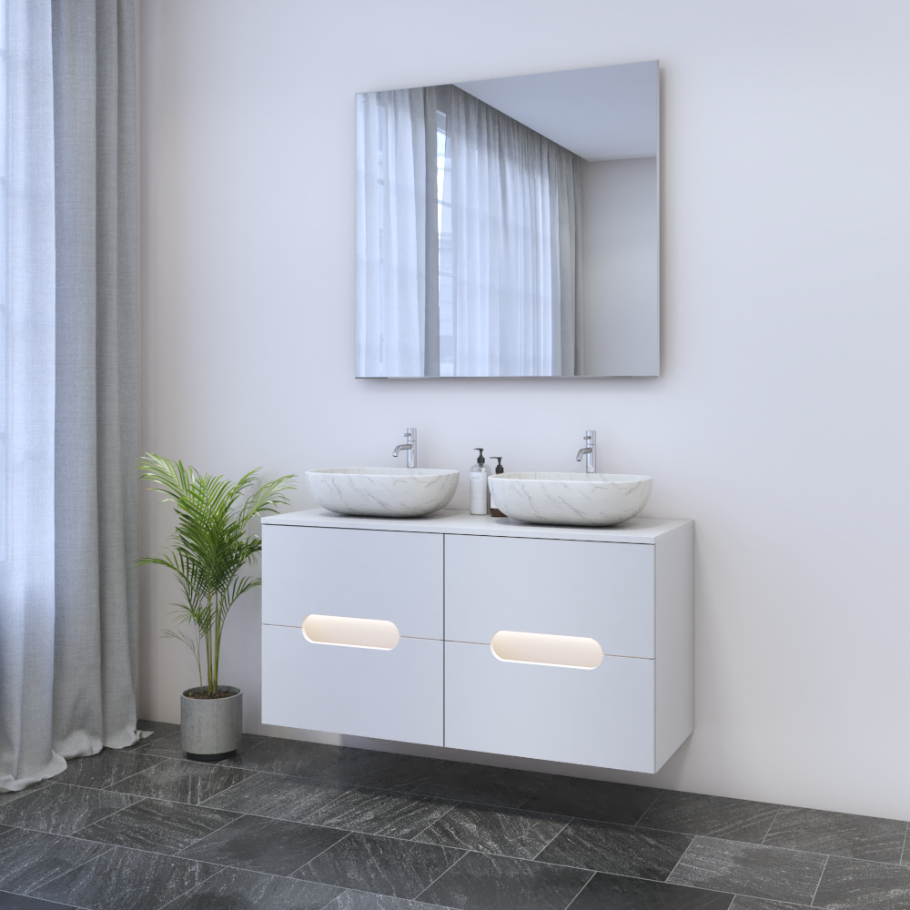 Estelle 4S 120 Double Sink Floating Bathroom Vanity