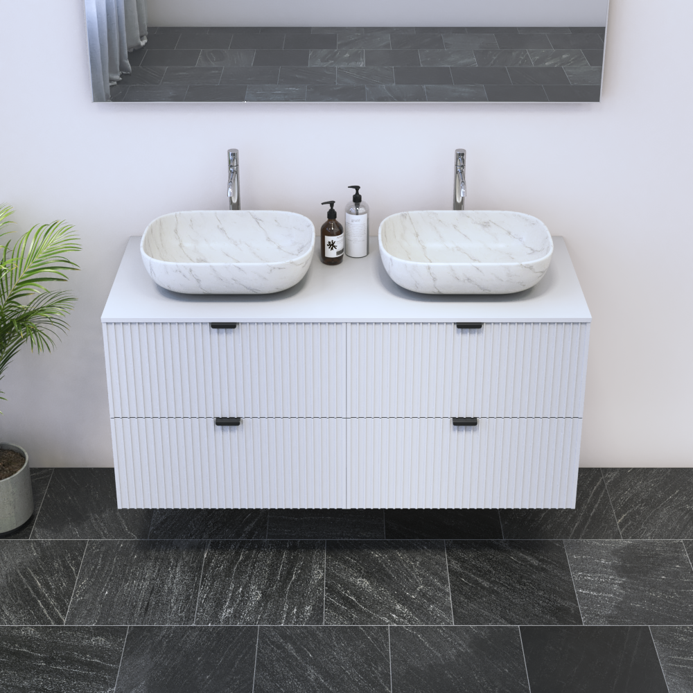 Nicole 4S 120 Double Sink Floating Bathroom Vanity