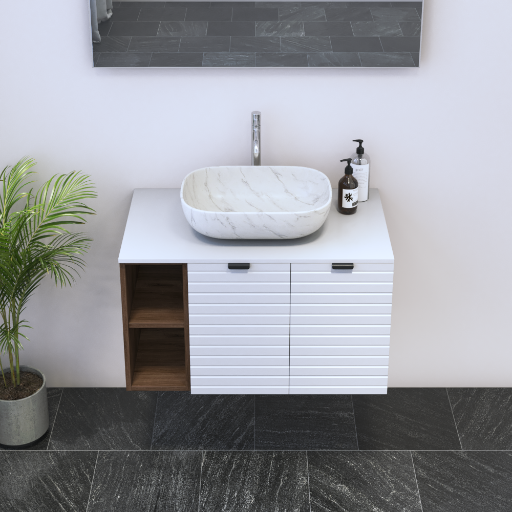 Capri 2D 60 Floating Bathroom Vanity with Shelf