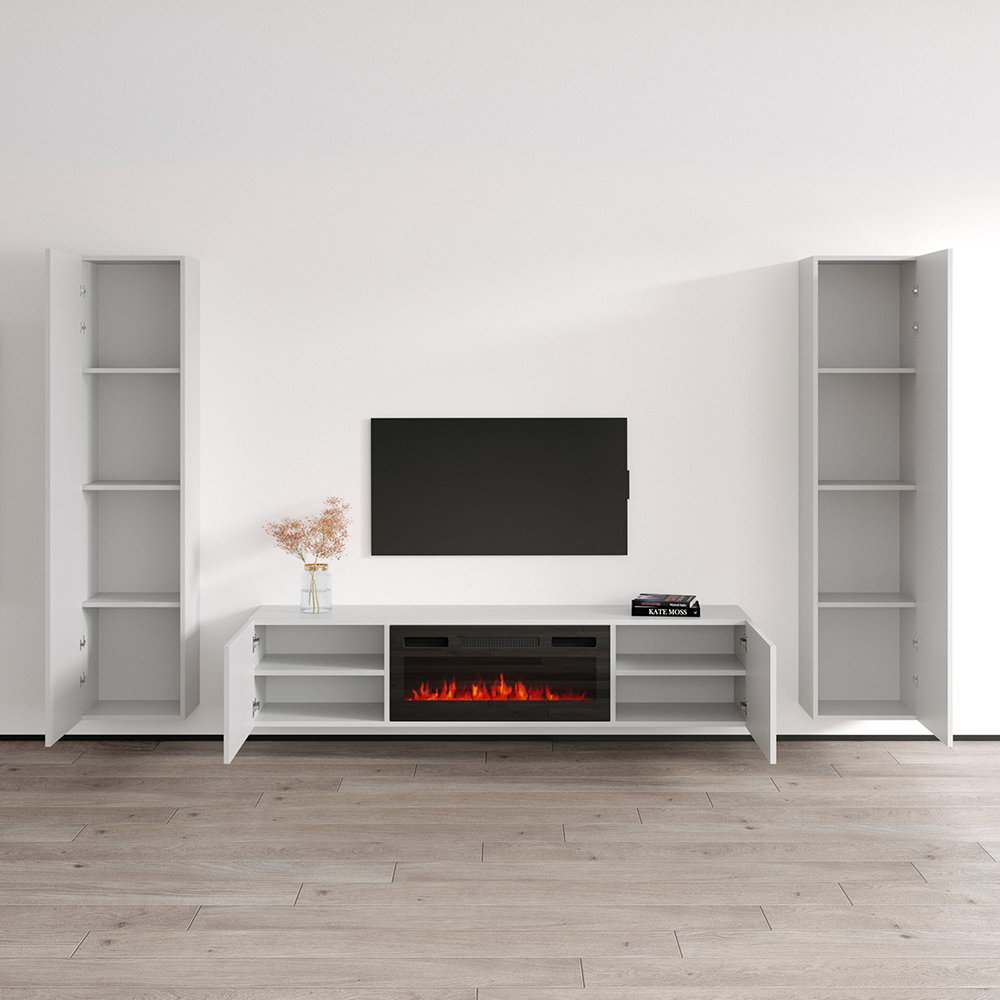 Cali BL-EF Floating Fireplace Entertainment Center