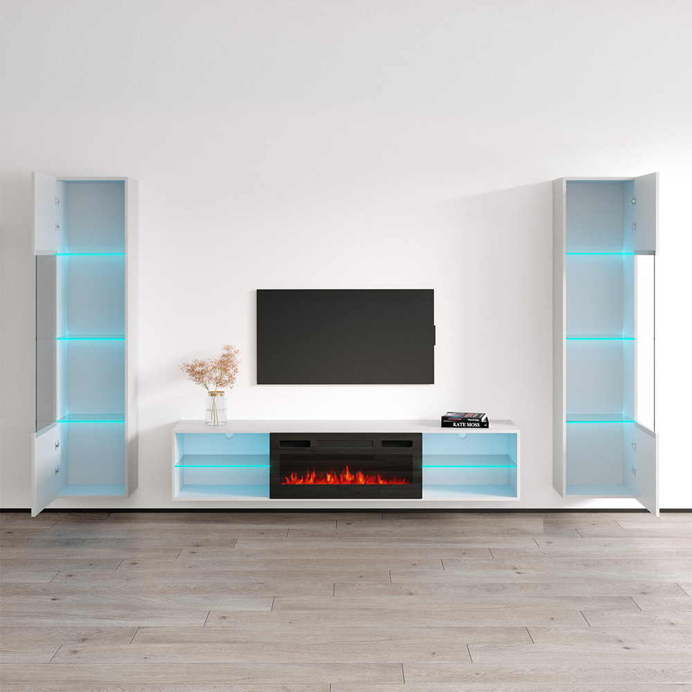 Lima BL-EF Floating Fireplace Entertainment Center