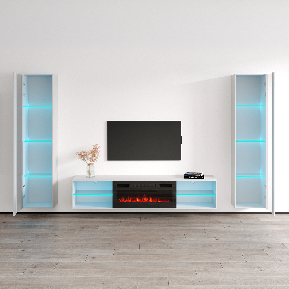 Lima BL-EF Floating Fireplace Entertainment Center