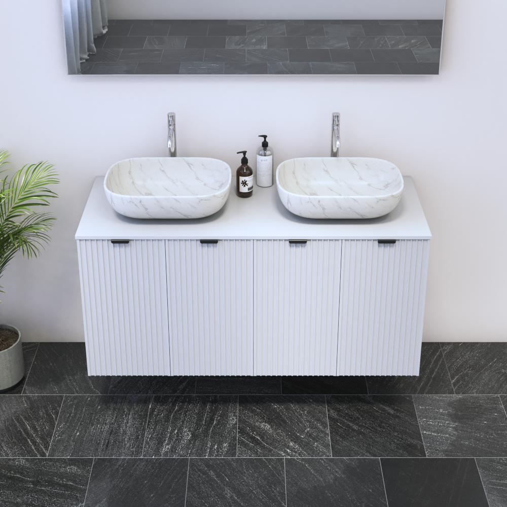 Nicole 4D 120 Double Sink Floating Bathroom Vanity