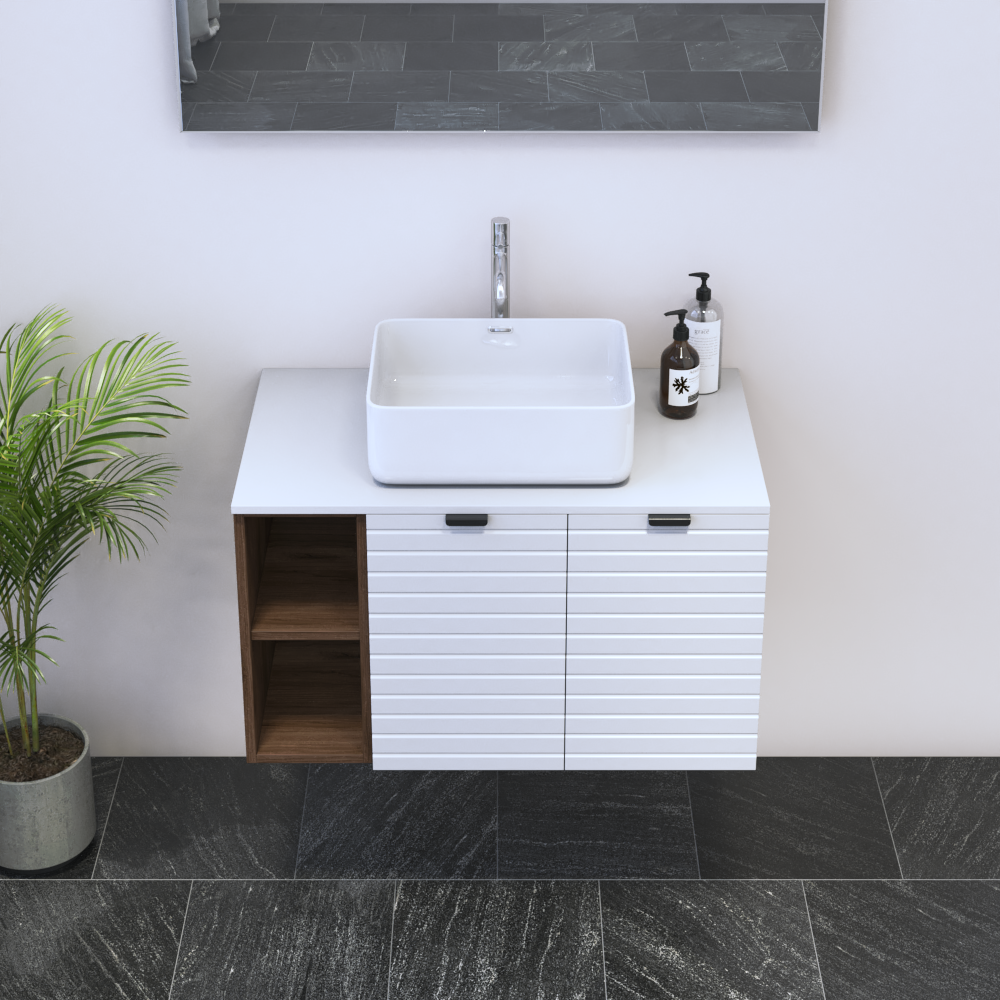 Capri 2D 60 Floating Bathroom Vanity with Shelf