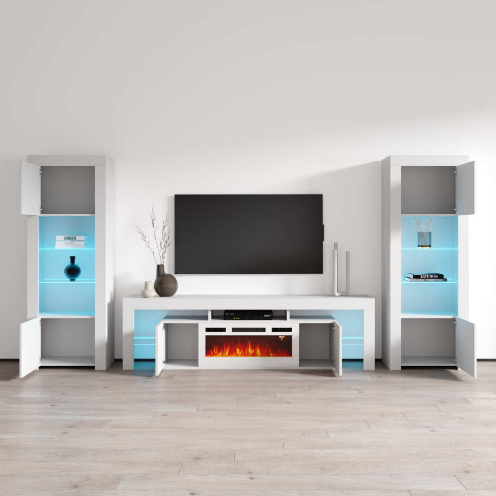 Soleo WH-EF BK-BK Entertainment Center