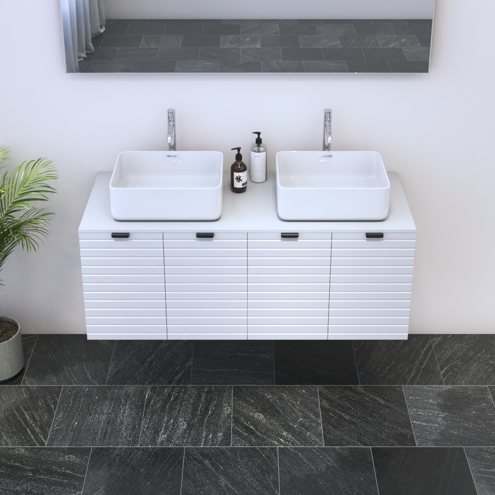 Capri 4D 120 Double Sink Floating Bathroom Vanity