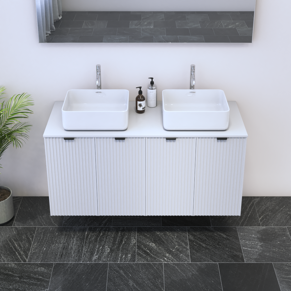 Nicole 4D 120 Double Sink Floating Bathroom Vanity