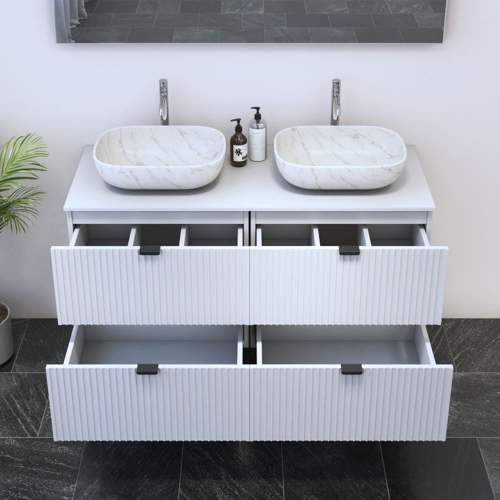 Nicole 4S 120 Double Sink Floating Bathroom Vanity