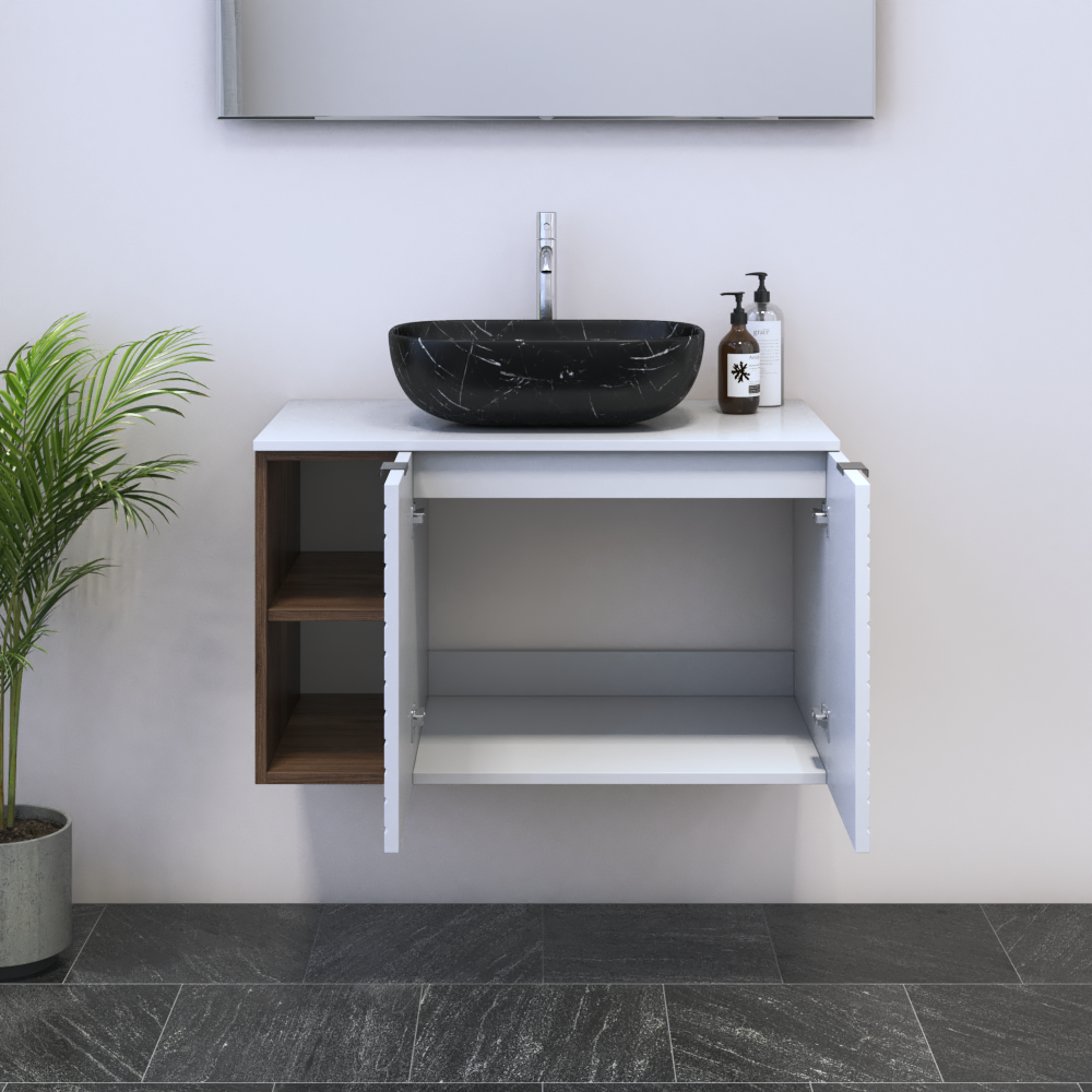 Capri 2D 60 Floating Bathroom Vanity with Shelf