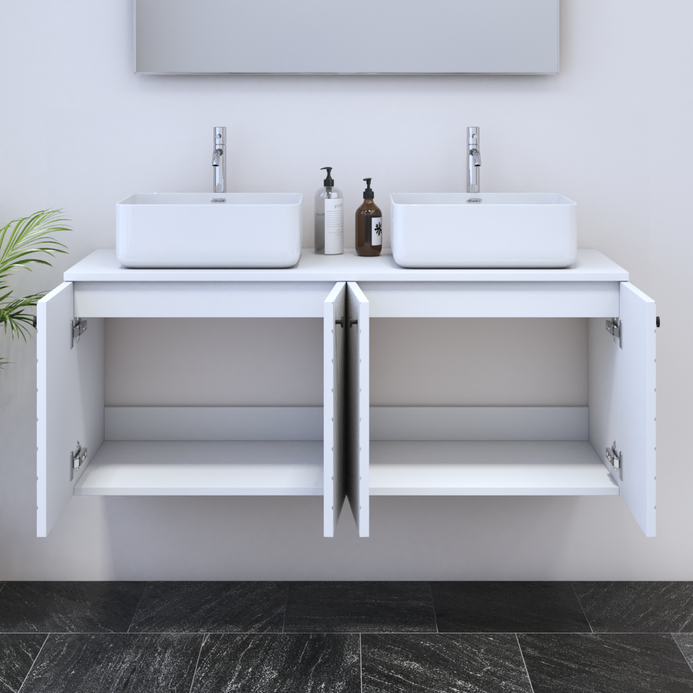 Avela 4D 120 Double Sink Floating Bathroom Vanity