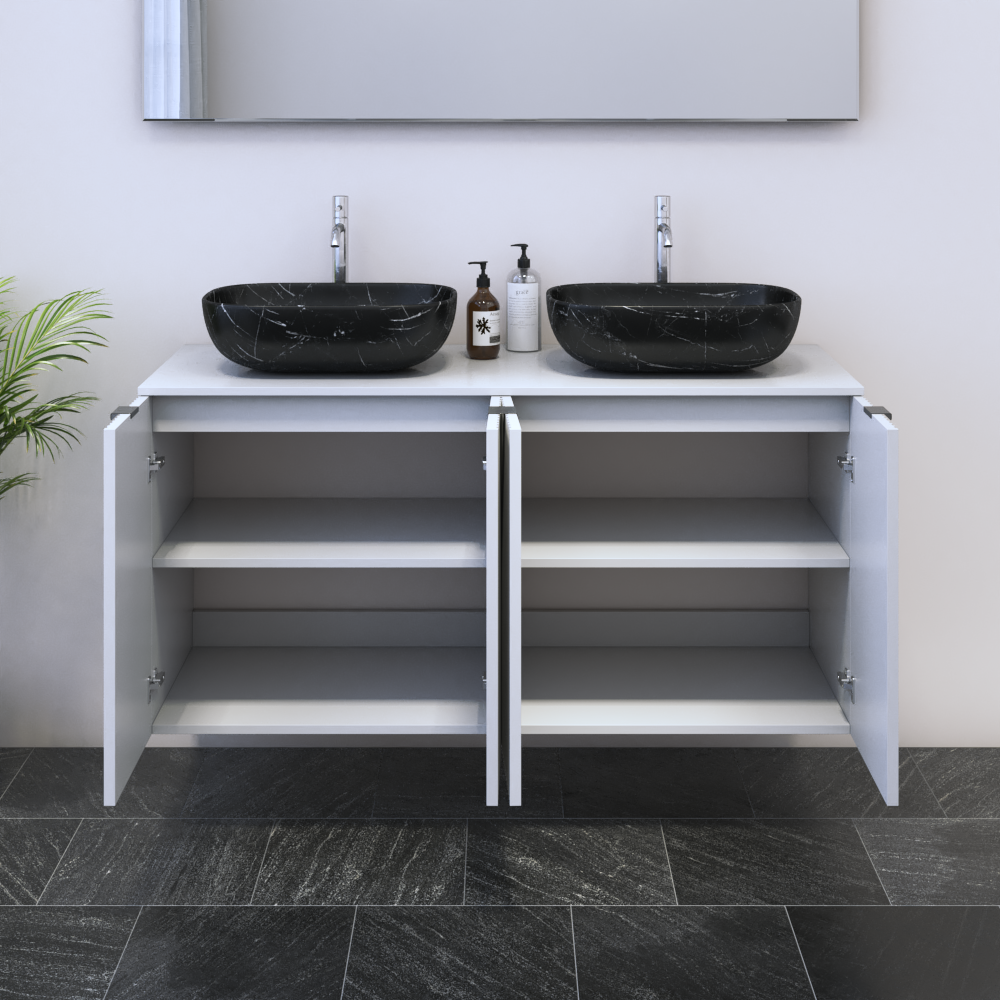 Nicole 4D 120 Double Sink Floating Bathroom Vanity