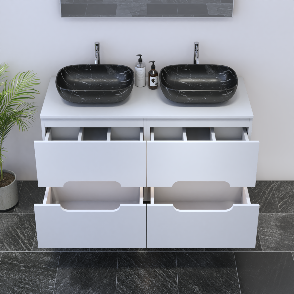 Estelle 4S 120 Double Sink Floating Bathroom Vanity