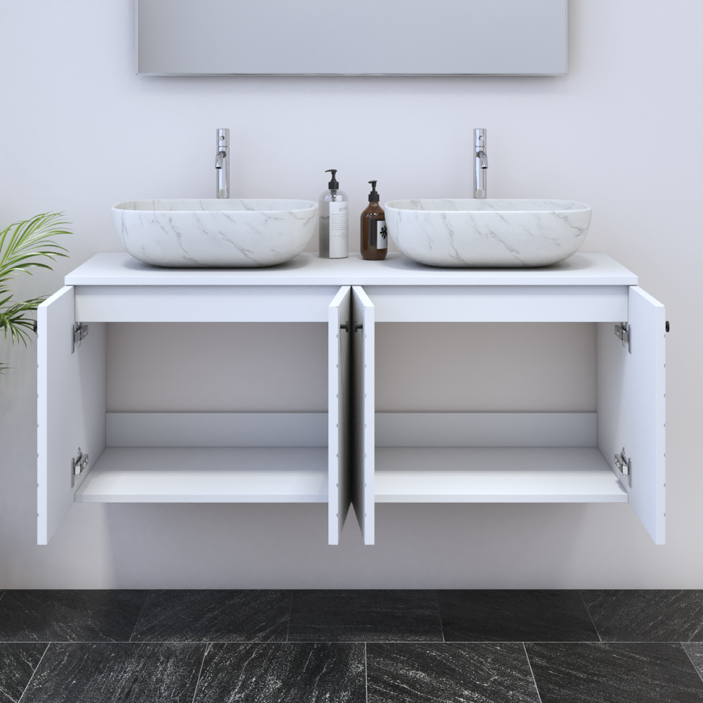 Avela 4D 120 Double Sink Floating Bathroom Vanity