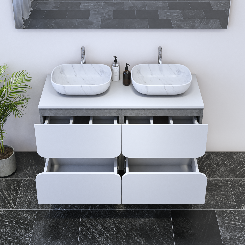 Azurro 4S 120 Double Sink Floating Bathroom Vanity