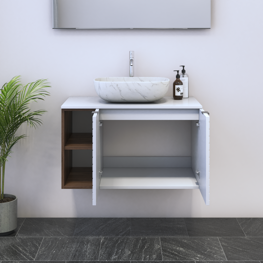 Capri 2D 60 Floating Bathroom Vanity with Shelf