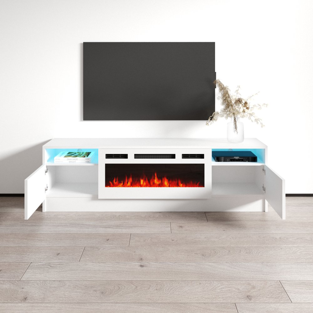 Duke 01 WH-EF Fireplace TV Stand