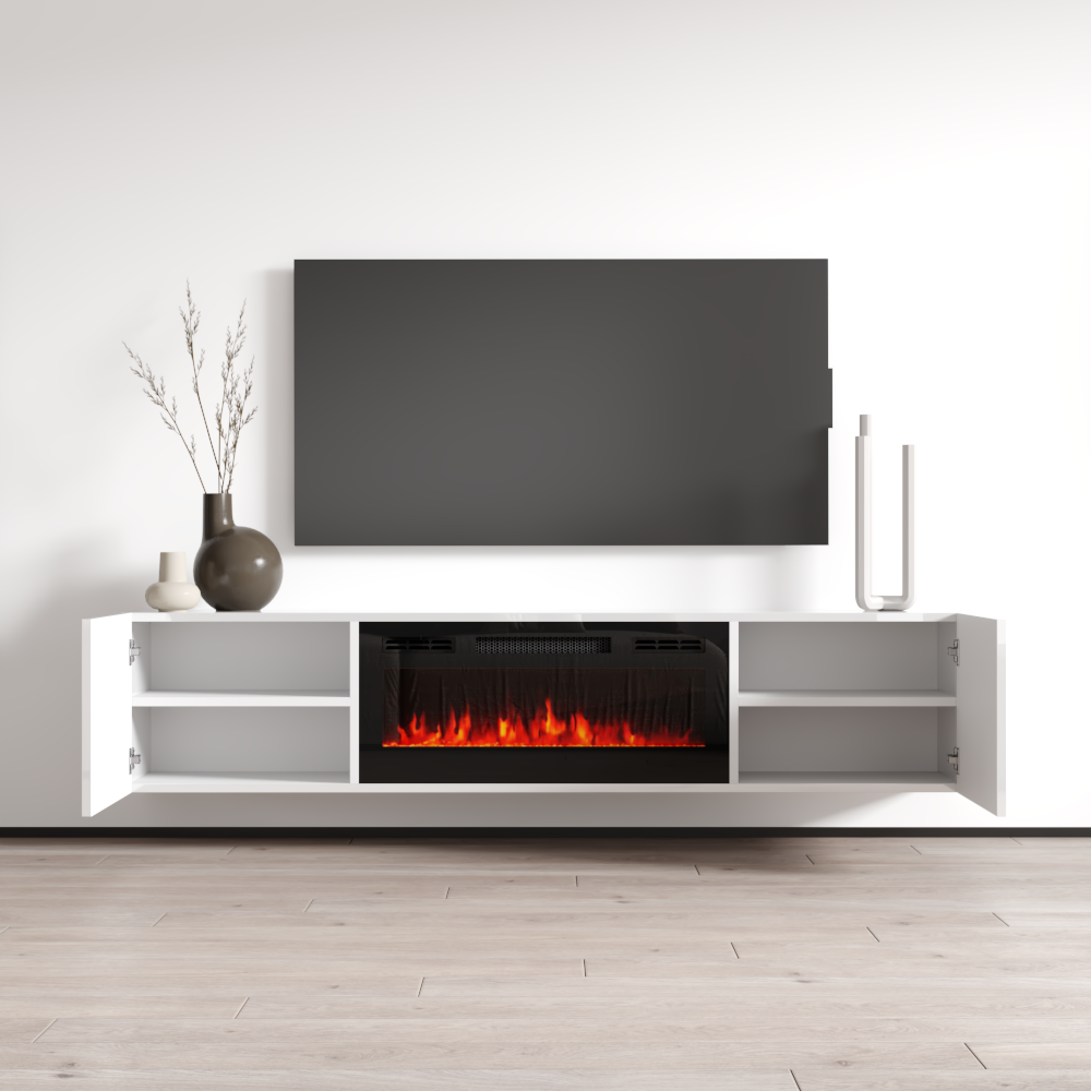 Cali BL-EF Floating Fireplace TV Stand