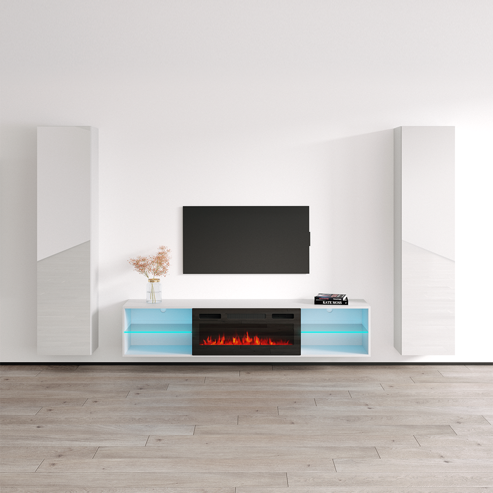 Lima BL-EF Floating Fireplace Entertainment Center