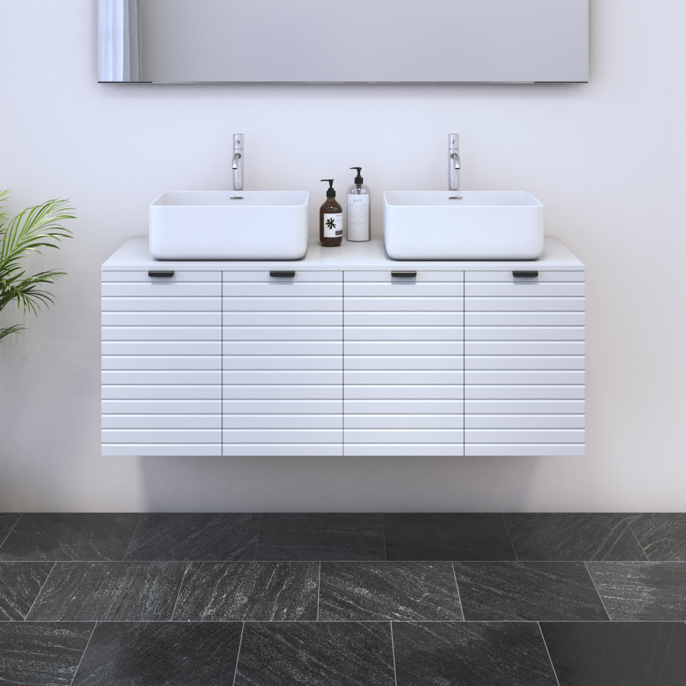 Capri 4D 120 Double Sink Floating Bathroom Vanity