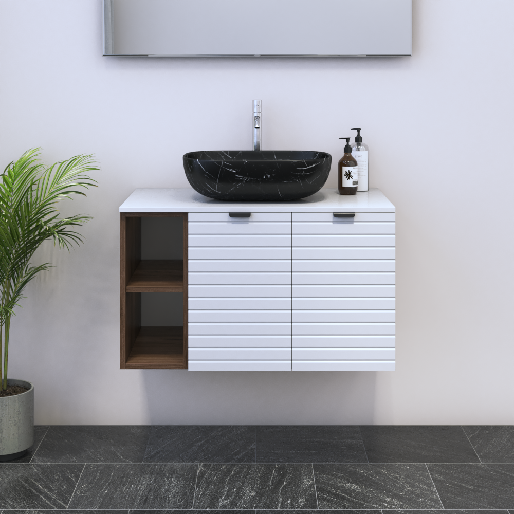 Capri 2D 60 Floating Bathroom Vanity with Shelf