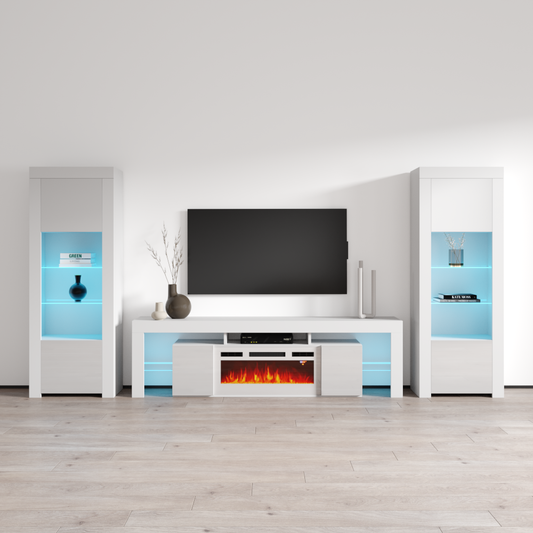 Soleo WH-EF BK-BK Entertainment Center