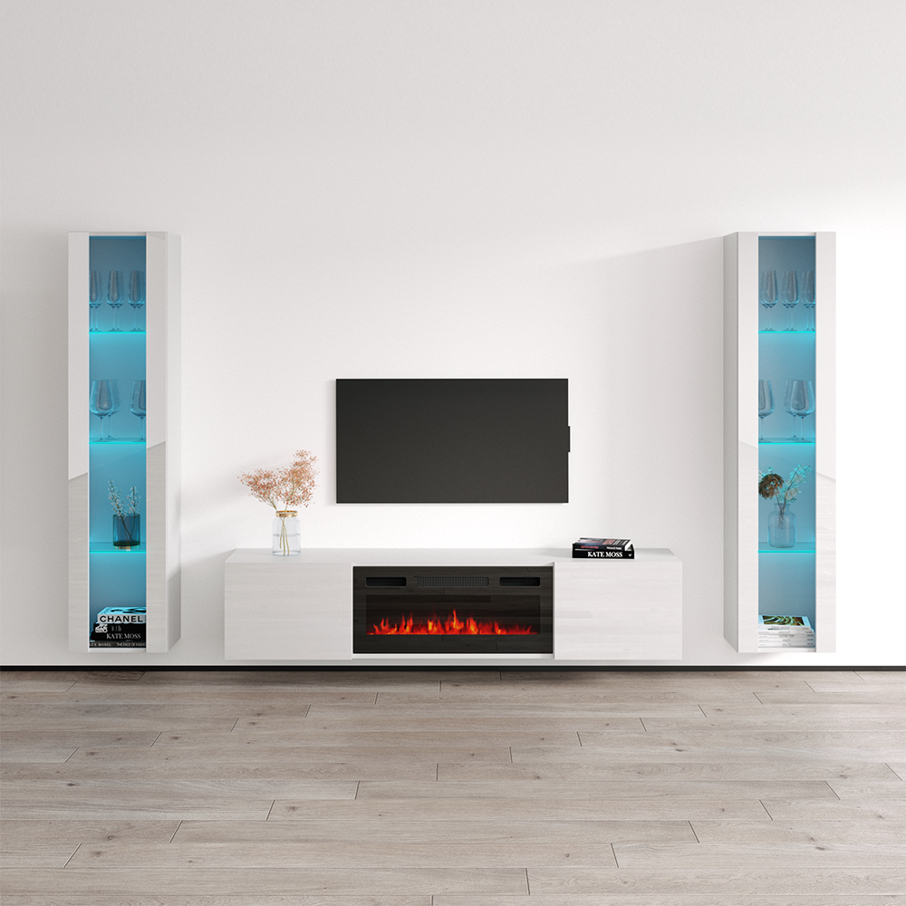 Cali BL-EF Floating Fireplace Entertainment Center