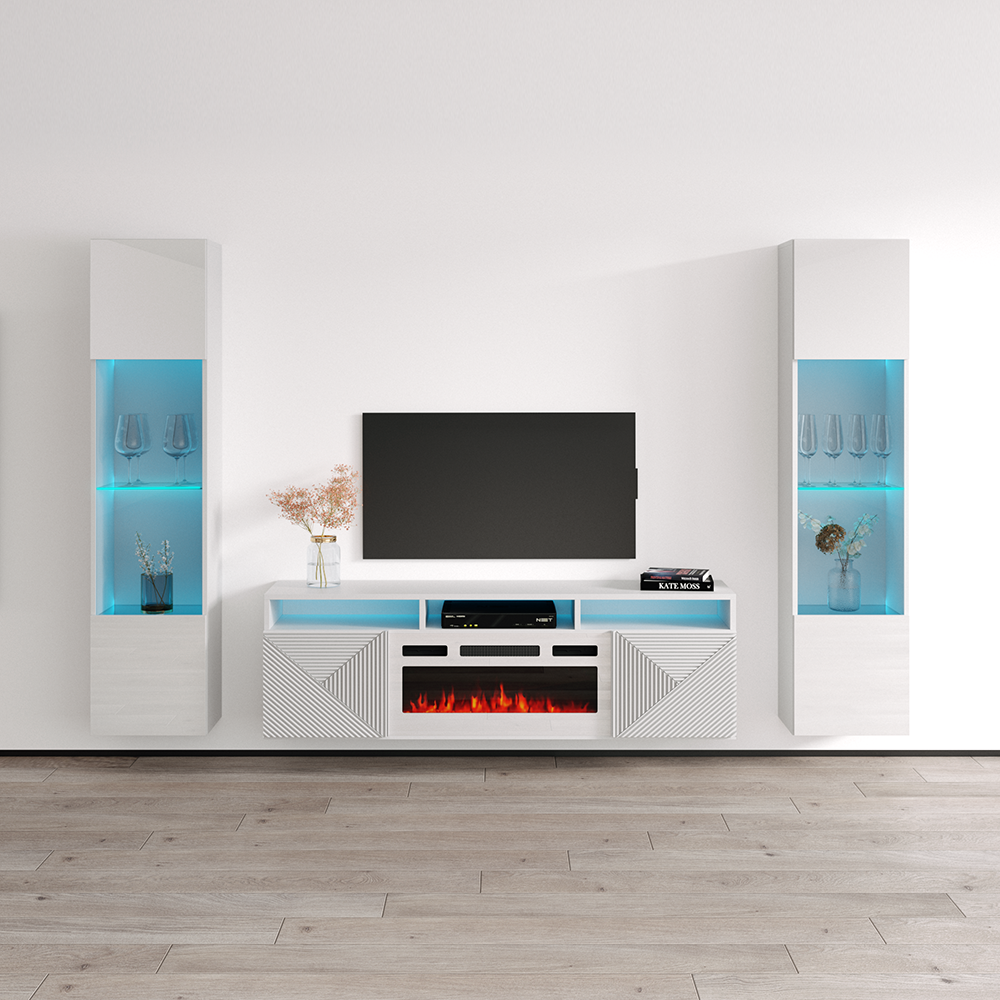 Giza WH-EF Floating Fireplace Entertainment Center