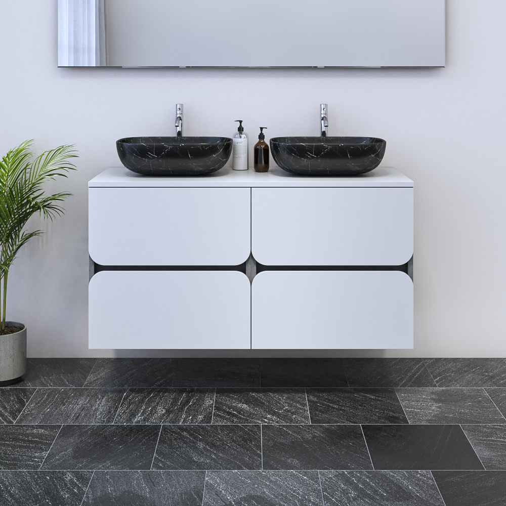 Azurro 4S 120 Double Sink Floating Bathroom Vanity