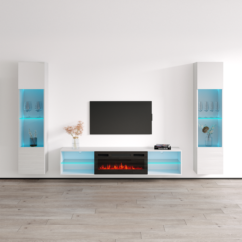 Lima BL-EF Floating Fireplace Entertainment Center