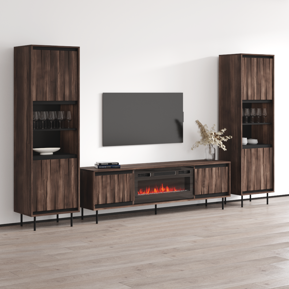 Swing 180BLEF-BK-BK Entertainment Center