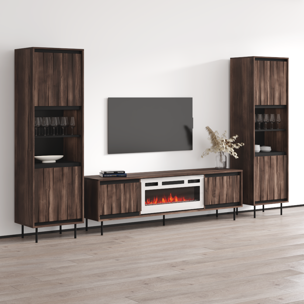 Swing 180WHEF-BK-BK Entertainment Center