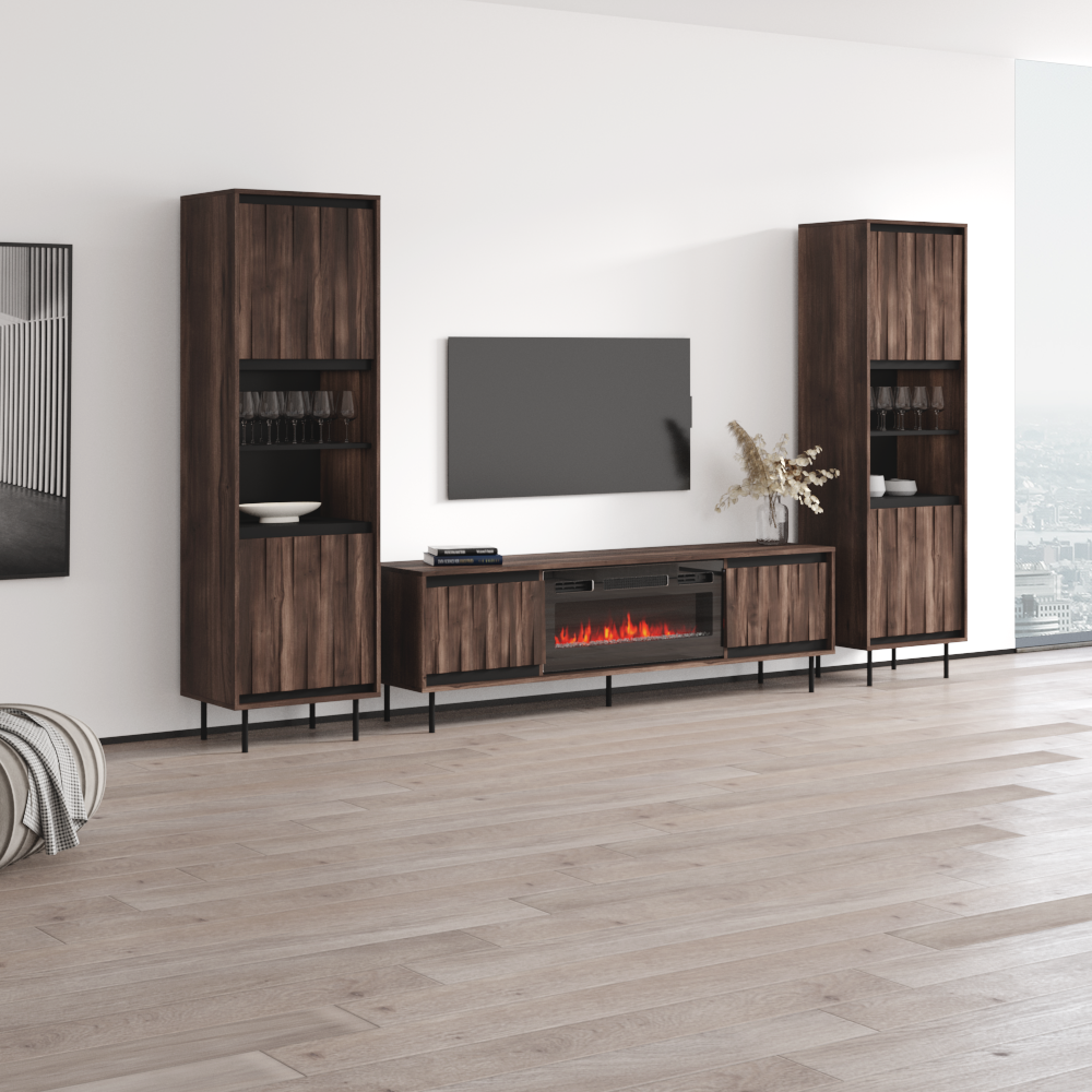 Swing 180BLEF-BK-BK Entertainment Center