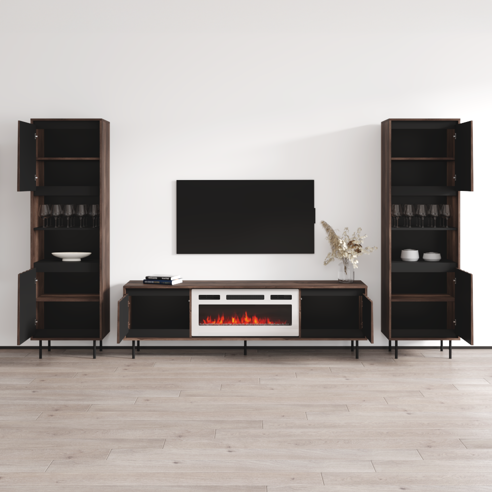 Swing 180WHEF-BK-BK Entertainment Center