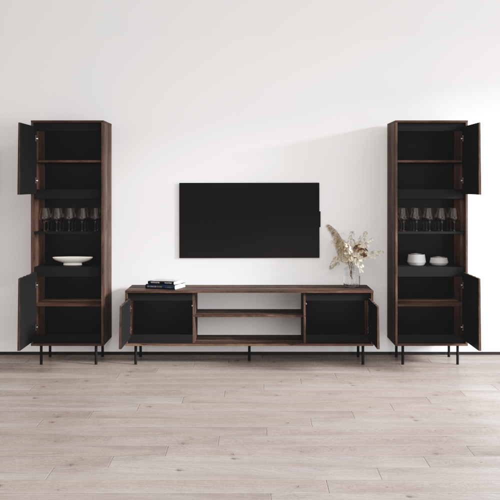 Swing 180TV-BK-BK Entertainment Center