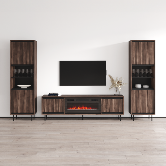 Swing 180BLEF-BK-BK Entertainment Center